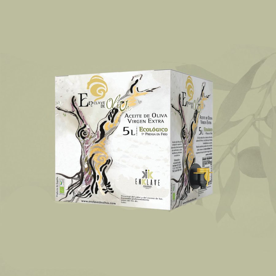 Aceite de oliva virgen extra ecológico en bag-in-box 5L (caja de 3 unidades = 15 L = 8,80 €/L)